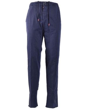 Kiton Slim-Fit Pants - Blue