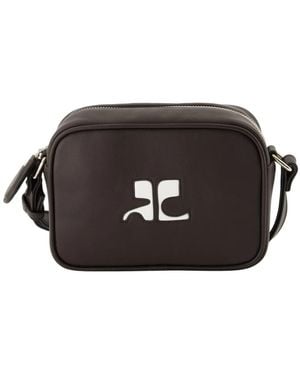 Courreges Reedition Leather Messenger Bag - Black