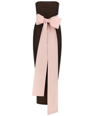 BERNADETTE Long Lina Taffeta Dress - Pink