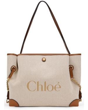 Chloé Clover Double-Carry Tote Bag - Naturel