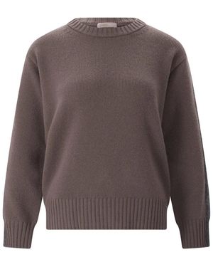 Herno Truien & Vesten ,Bruin ,Wol Round-Neck Truien - Grijs