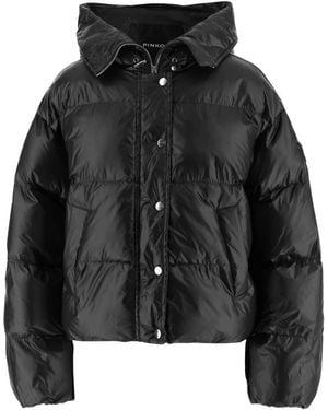 PINKO Jassen ,Zwart ,Nylon Impasto Donsjack
