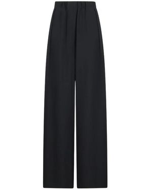 Jil Sander Broeken ,Zwart ,Wide-Leg Crêpe Broek