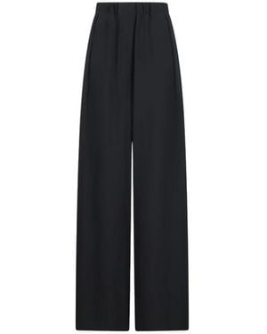 Jil Sander Broeken ,Zwart ,Wide-Leg Crêpe Broek