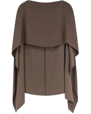 Alberta Ferretti Asymmetrische Cape - Bruin