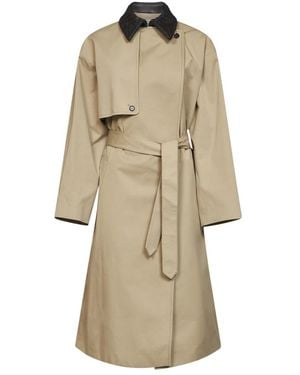 Bottega Veneta Belted Coats - Natural