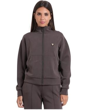 Guess Hoodies & Sweatvesten ,Bruin ,Volledige Rits Sweatshirt