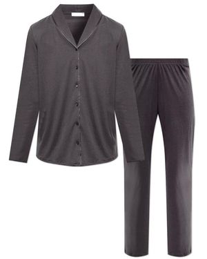 Hanro Katoenen Zijde Pyjama Set - Grijs