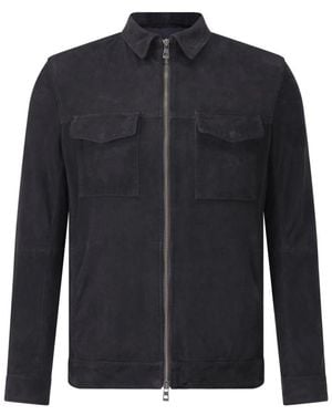 Gimo's Velours-Overshirt Mit Klassischen Details - Blau