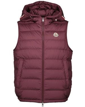Moncler Jassen ,Rood ,Polyester Marseillan Hooded Vest - Paars