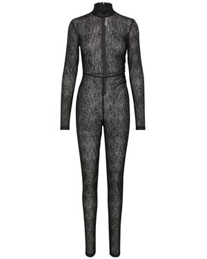 Gestuz Jumpsuits & Playsuits ,Zwart ,Zwart Jumpsuit Broek Elegant Slim-Fit