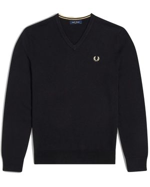 Fred Perry V-Neck Knitwear - Blue