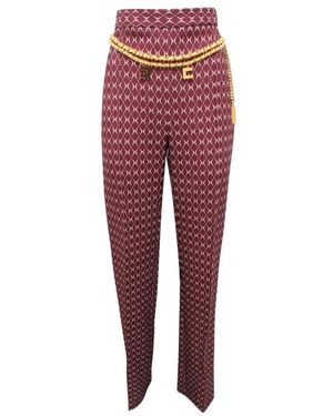 Elisabetta Franchi Wide Trousers - Rosso