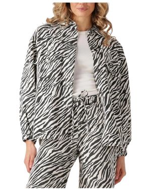 Moves Zwarte Denim Jas Noliana Shirt - Grijs