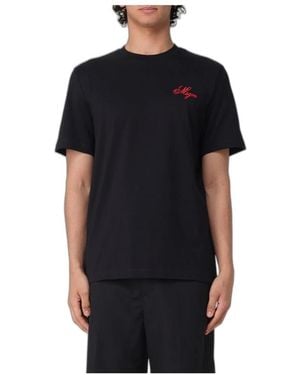 MSGM Baumwoll-T-Shirt Mit Gesticktem Logo - Schwarz