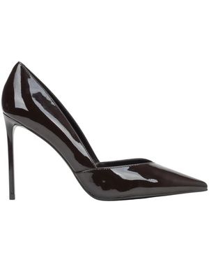 ESTRO Schoenen ,Bruin ,Leer Pumps Met Puntige Neus En Stilettohak - Zwart