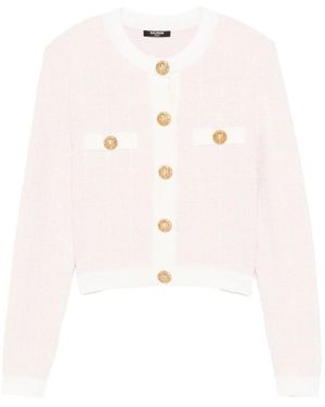 Balmain Lichtgewicht Tweed Vest - Wit