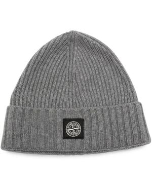 Stone Island Rippstrick-Mütze - Grau