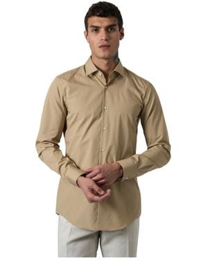 HUGO Katoenen Overhemd - Bruin