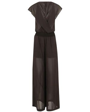 Pinko Jumpsuits & Playsuits ,Bruin ,Camporosso Tuta Voile Viscosa - Zwart