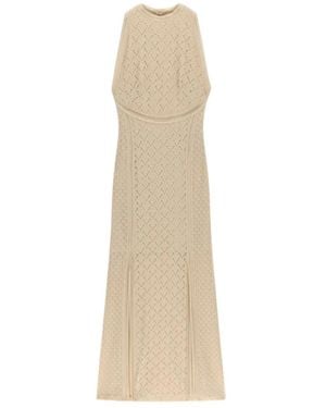 Guess Kleedjes ,Liza Kant Maxi Jurk - Naturel
