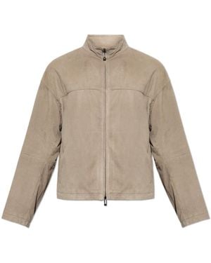 Emporio Armani Leather Jackets - Gray