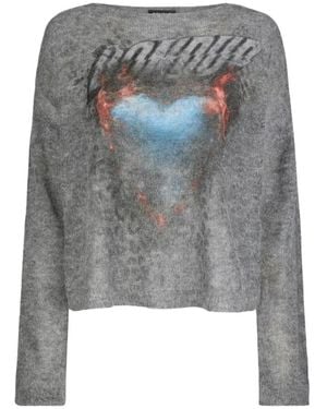 Dondup Truien & Vesten ,Grijs ,Oversized Crew-Neck Jumper