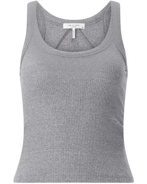 Rag & Bone Tops ,Grijs ,Katoen Ribgebreide Tanktop