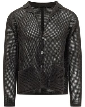 ATOMOFACTORY Rever Traforata Rete Cardigan - Schwarz