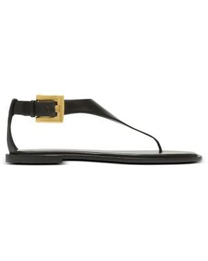 Balmain Flat Sandals - Brown