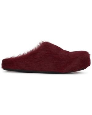 Marni Long Hair Fussbett Sabot - Rood