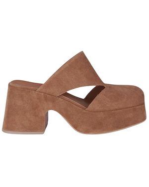 CURIOSITÉ Schoenen ,Bruin ,Leer Sandalo Zeppa
