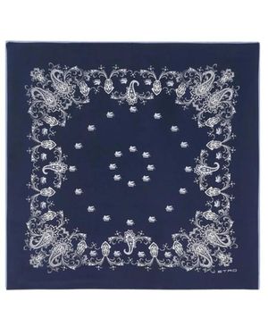 Etro Accessoires ,Veelkleurig ,Zijden Sjaals - Blauw