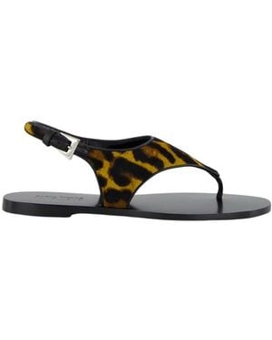 Paris Texas Flat Sandals - Black