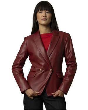 Kocca Moderne Lederknopfjacke - Rot