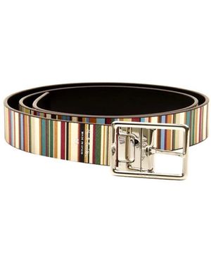 Paul Smith Cut To Fit Signature Stripe Reversible Belt - Zwart