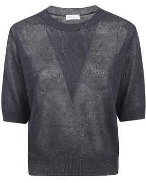 Brunello Cucinelli Round-Neck Knitwear - Grey