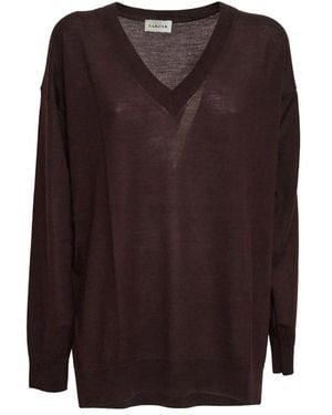 P.A.R.O.S.H. Linfa V-Neck Over Jumper - Brown