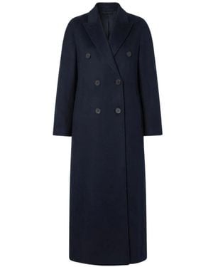 Max Mara Volante Lange Dubbele-Rijjas - Blauw