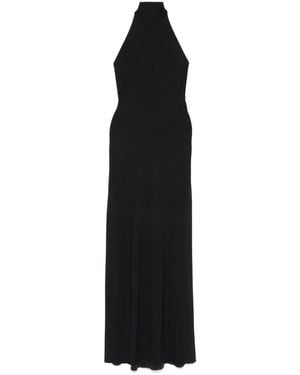 Amazuìn Schwarzes halterneck-kleid mit offenem rücken