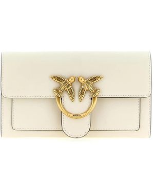PINKO Tassen ,Wit ,Leer Love Birds Flap Wallet - Naturel
