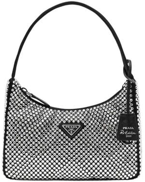 Prada Stilvolle Schultertasche - Schwarz