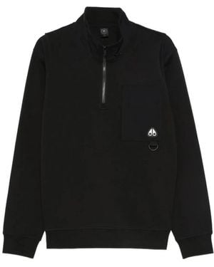 Moose Knuckles Sweatshirt Mit Aufgesetzter Tasche - Schwarz