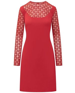 Givenchy Kleedjes ,Rood ,Tule Jurk Van Jersey En Monogram 72 Tule