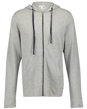 James Perse Vintage Katoenen Track Jacket Met Capuchon - Grijs