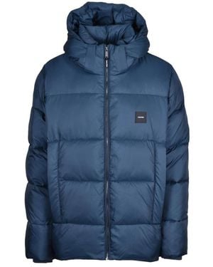 Calvin Klein Gewatteerde Jas Met Ritssluiting - Blauw