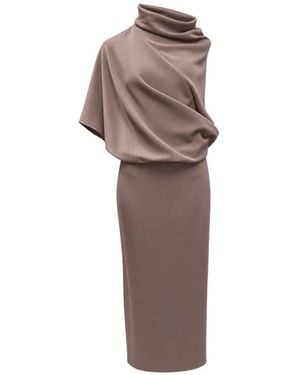 MEIMEIJ Asymmetrische Lange Jurk - Bruin