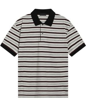 Prada Tops ,Veelkleurig ,Katoen Polo Shirt Van Katoen Met Korte Mouwen - Zwart