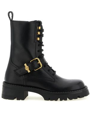 Versace Schoenen ,Zwart ,Medusa '95 Veterlaarzen