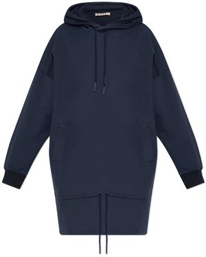 Marni Kleedjes ,Blauw ,Katoen Oversize Sweatshirt